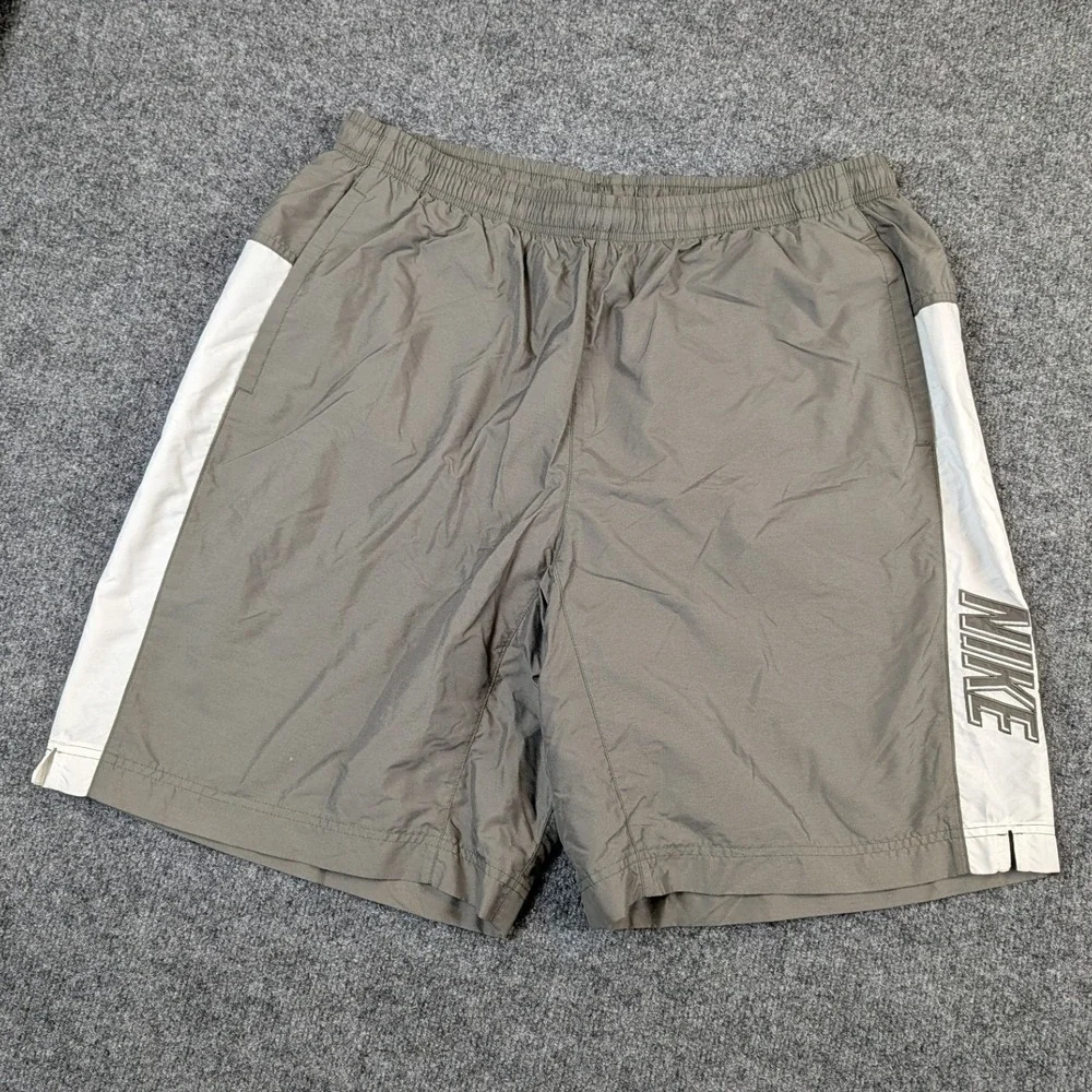 Lot of 2 Vintage Nike Silver Tab Mesh Lined Swim Trunks Y2K Navy Grey XXL